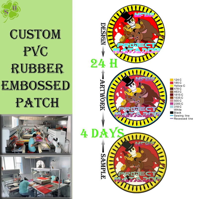 Custom Rubber 3d Brand Logo Labels Pvc Embossed  Patch Hook and Loop Tactical Patch PVC Patch for Bag