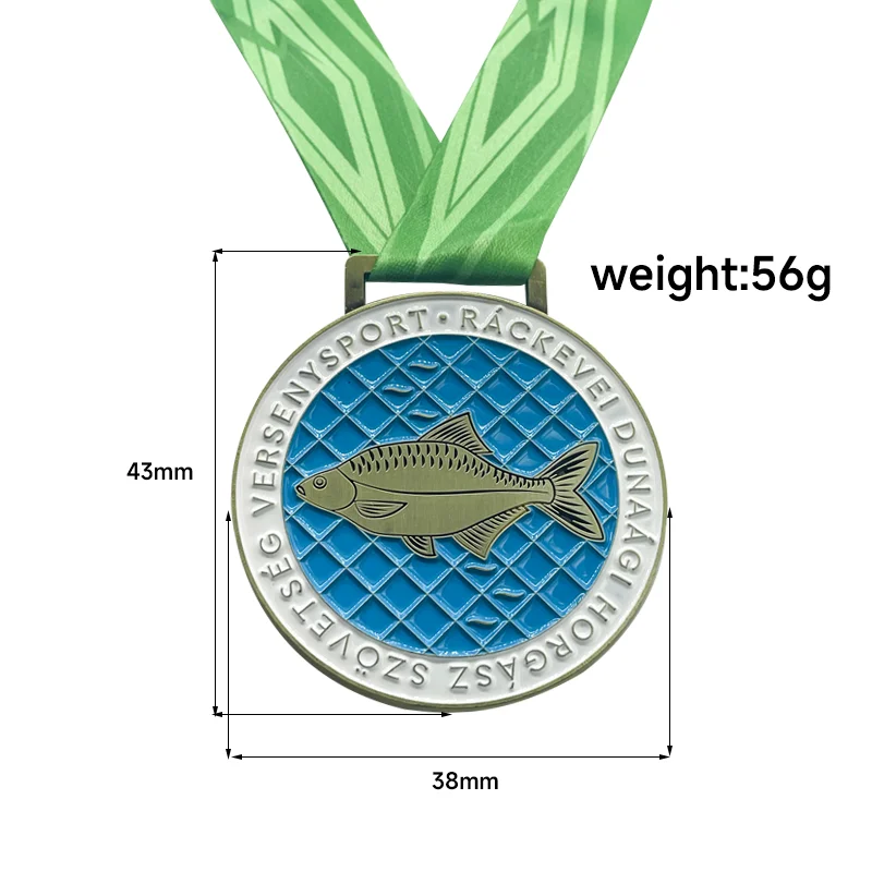 China Medal New Fashion Metal Crafts Sea Fish Finisher Medal