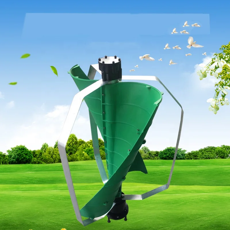 Wind Turbine 2 Blades Wind Power Generator DC12V 24V 100W Vertical Axis Spiral Wind Turbine Generator  for Garden & Home