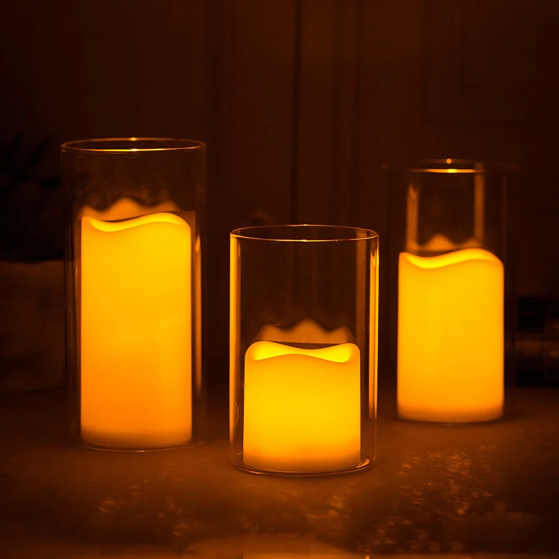 PUSISON Ice Sand Wax Vase Soy Wax Transparent Glass Candle Jars Luxury Custom Size Jars for Candle Making in Wedding Party Event