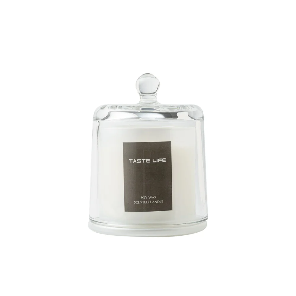 Handmade Custom Soy Wax Candles Glass Cover Smokeless Scented Candle Luxury For Weddings Decoration