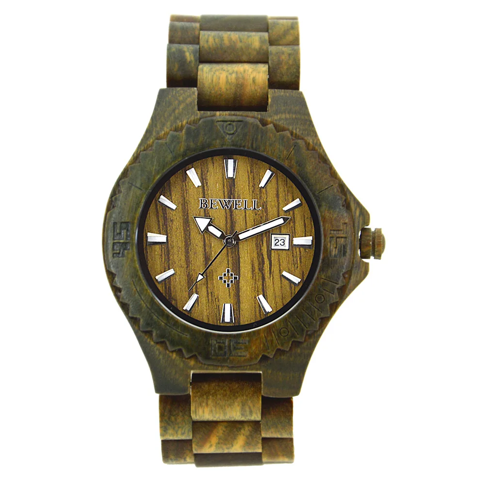 China Watch Factory Direct Price BEWELL Wooden Wrist Watch Fast Shipping Custom Logo Wood Luxury Watches Men Wrist