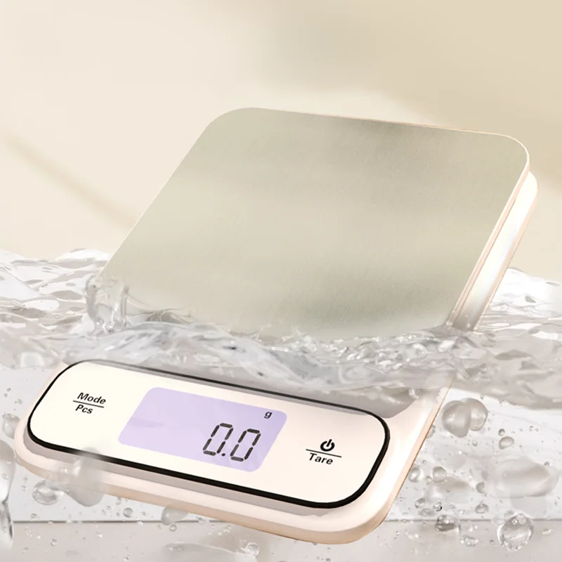 Digital Kitchen Scale 5/10kg Fully Waterproof LCD Display Electronic Food Scale Stainless Steel Jewelry Food Scales