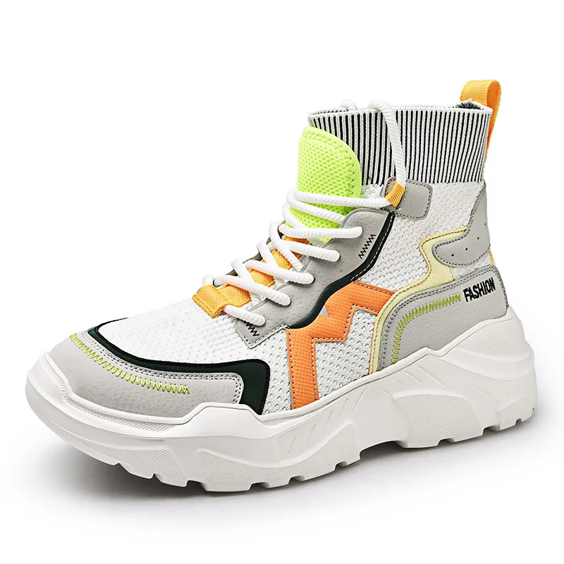 2022 Autumn style hard-wearing height Increasing ankle shoes new fashion wedge mens sneakers odm