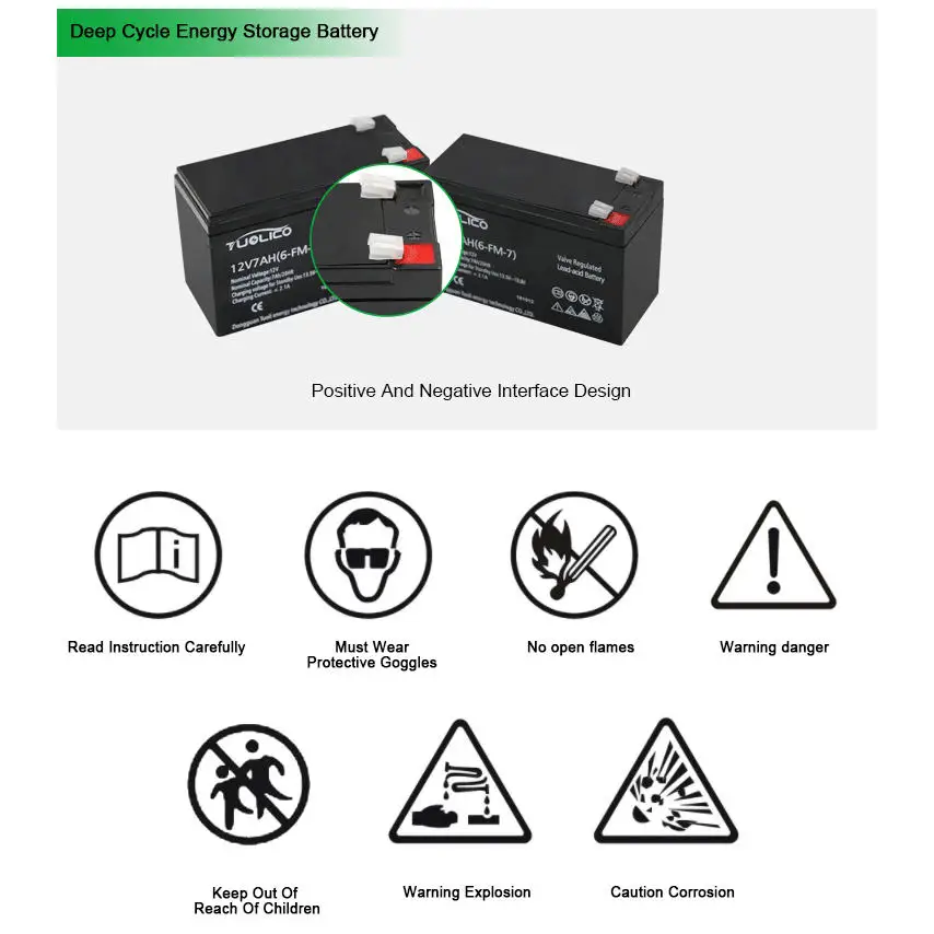 12 Volt 12V 7Ah 7 amp deep cycle SMF Rechargeable AGM sealed lead acid VRLA battery for Solar IPS UPS
