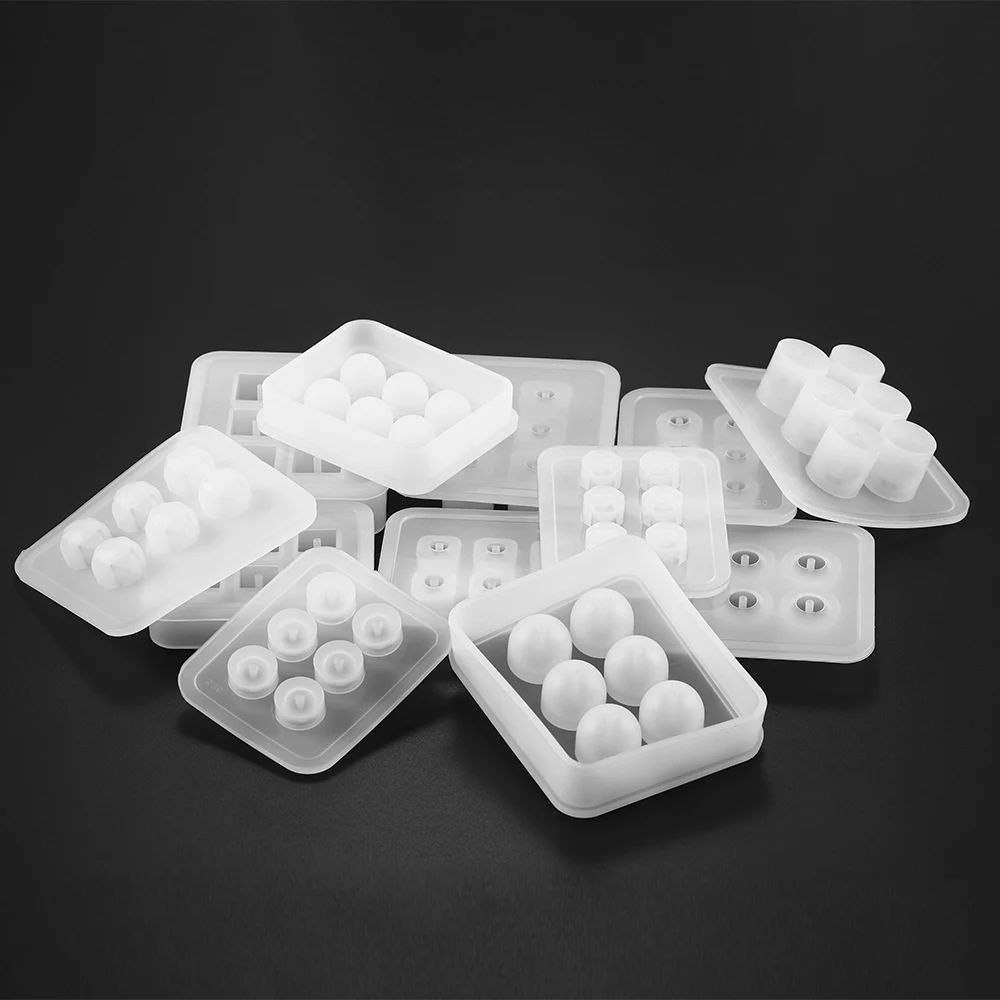 1pcs Round Square Bracelet Beads Silicone Mold Necklace Bracelet Pendant UV Resin Mould For DIY Jewelry Making Finding Tools