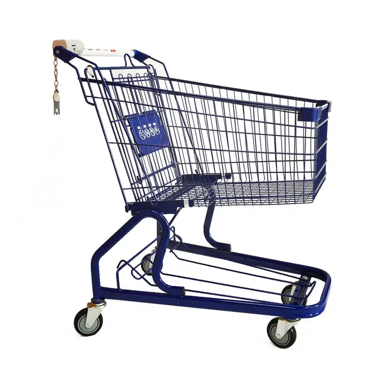 Metal Wholesale store trolley plastic folding cart Steel supermarket shopping trolley with seat