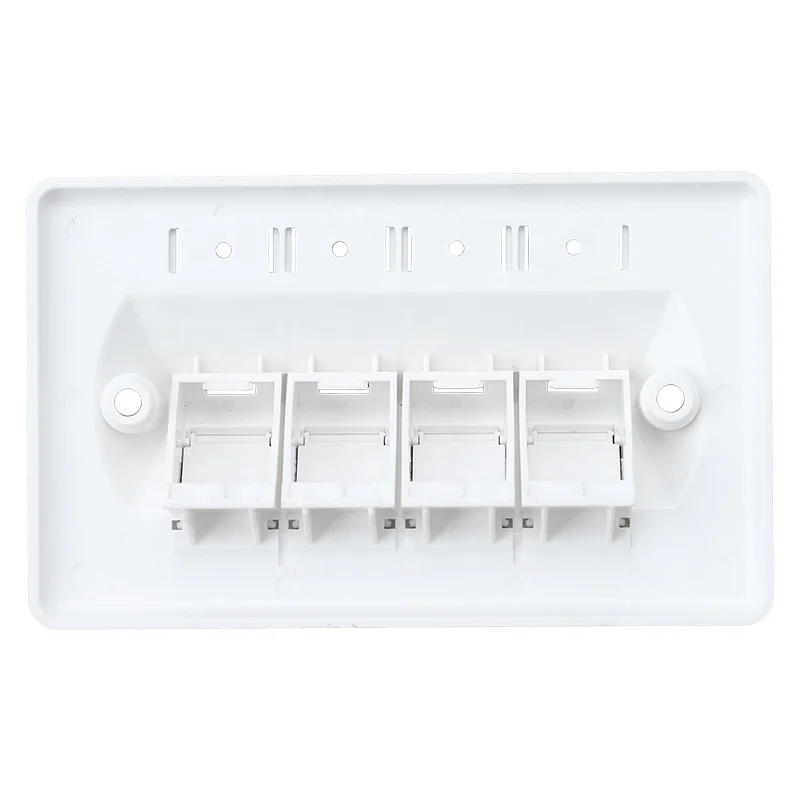 Good Quality Telecom 4 Port RJ45 Keystone Wall Outlet Network faceplate Face plate keystone jack cat6 4 port faceplate