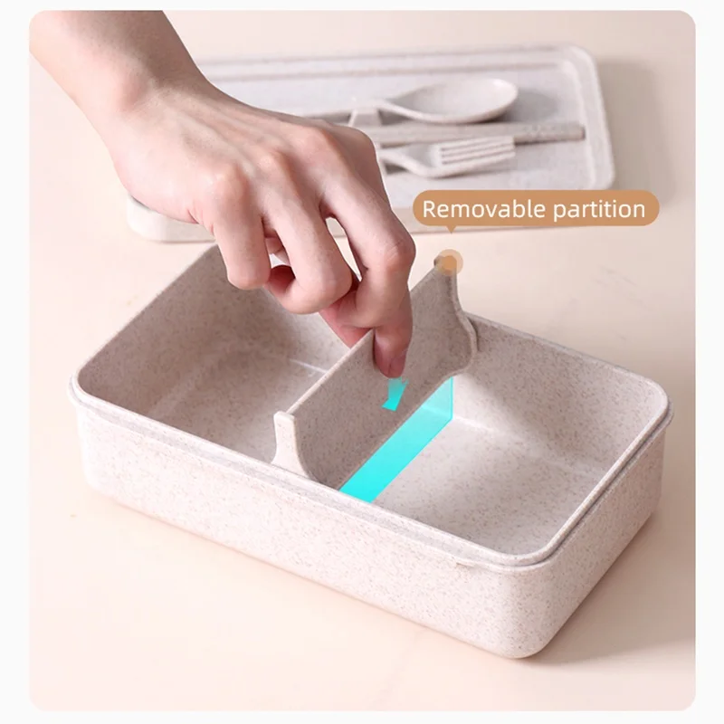 Биоразлагаемый Ланч-бокс Tiffin из пшеничной соломы коробка Bento Герметичный пищевой контейнер с