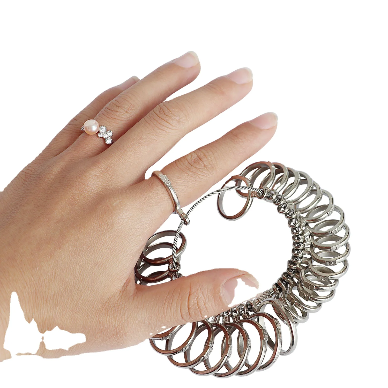 HK/US/JP/KOR/UK alloy finger ring size measurement tool jewelry making tool