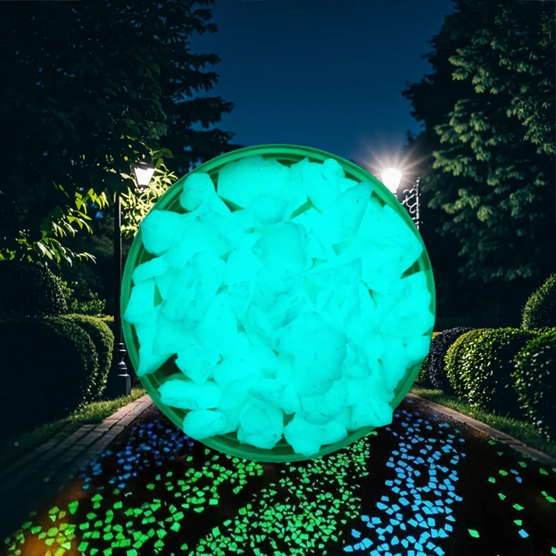 Luminous Blue Cobble Artificial Stone for Garden Walkway Patio Outdoor Glowing Stone