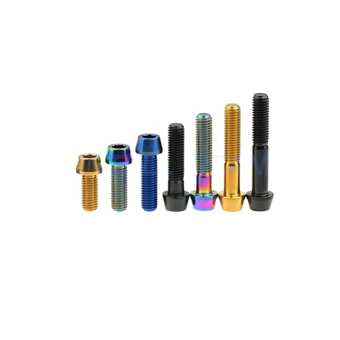 M4 M5 M6 M8 Titanium screw Socket Taper Head Anodized Color for motorcycle
