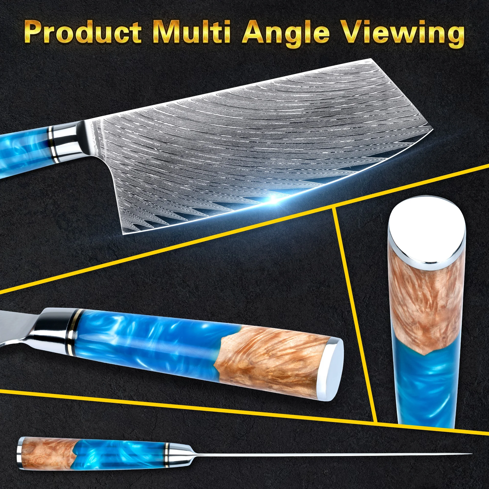 USA top selling 7 inch 67 layers vg10 damascus steel chinese cleaver knife japanese chef knives with wholesale price