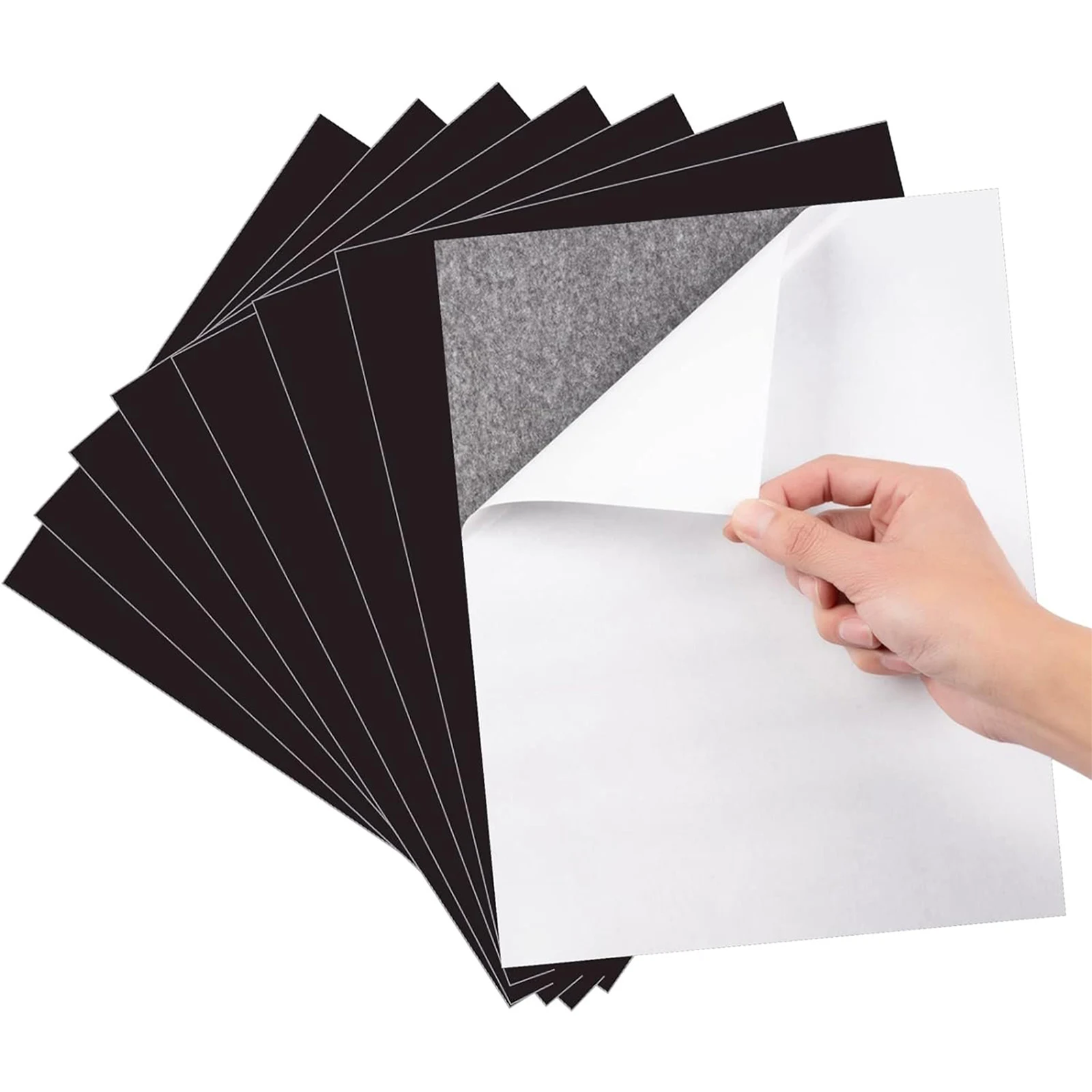 Flexible Adhesive Magnetic Sheets 16Mil 8.5*11 Inch Self Adhesive Sticker For Photo and Picture Magnets Craft Magnet Stickers