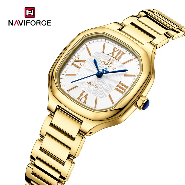 NAVIFORCE 5042 GWG Women watches Brand Fashion Simple Ladies watch Stainless Steel waterproof Quartz square wristwatch