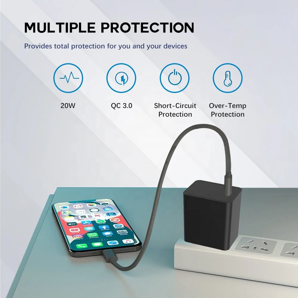 New Arrivals 20W PD Portable Wall Charger Adapter 20 Watt USB-C PD Fast Charging Travel Charger for Phone 12 13 14