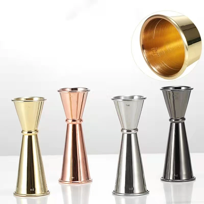 Hot sale Japanese style stainless steel barware wine jigger 30/45ml bartender double side measuring cup for wine