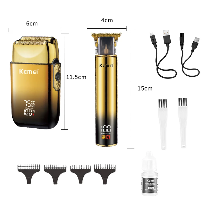 USB Rechargeable Barber Machine Set Barber Trimmer set KM-2131 Cordless Hair Cutter Electric Shaver & Bldc Barber Trimmer