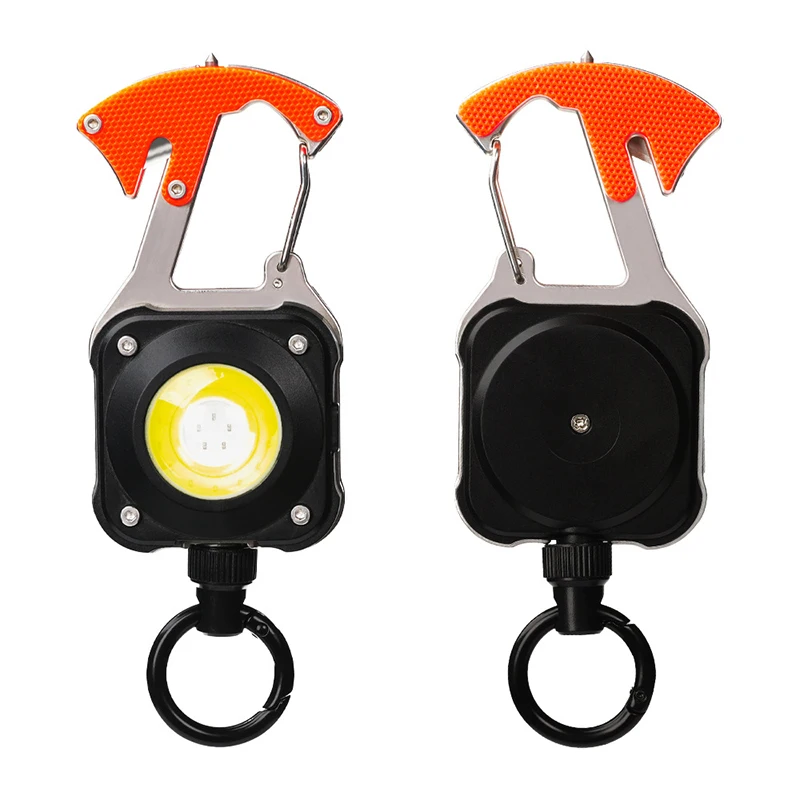 New Custom Outdoor Multi-Function Escape Hammer Portable Led Strong Flashlight Strong Rechargeable Badge Reel Holder For Fishing