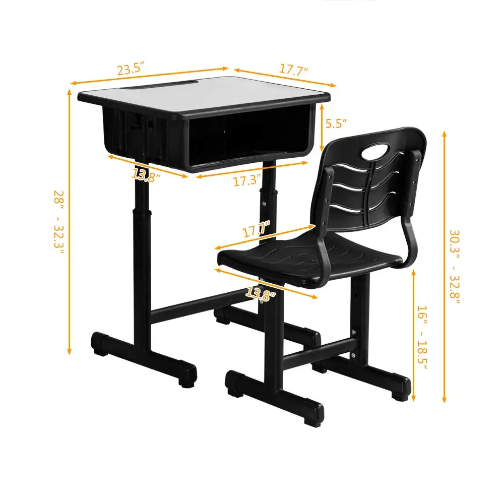 Cheap Classroom Single Student School Desk And Chair Table And Chair Junior Primary School Desk Set School Furniture