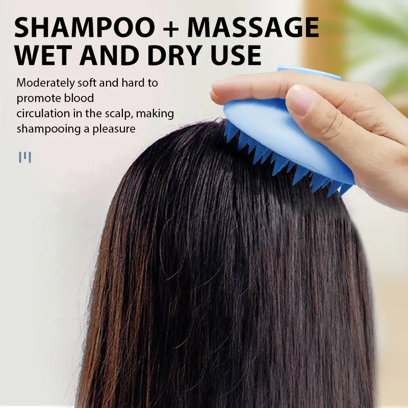 Custom Logo Wholesale Kids Hair Scalp Massager Shampoo Grooming Silicone Multifunction Shampoo Brush