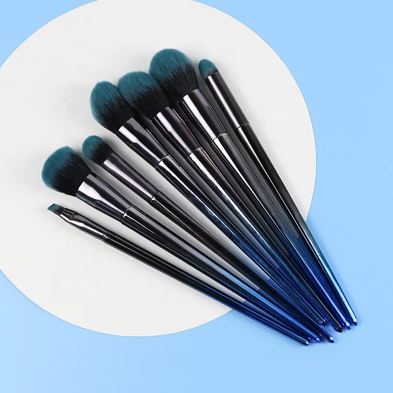 Luxury Professional 7pcs Soft Synthetic Hair Make Up Brushes Gradient Color Custom Cosmetic Makeup Brush Set