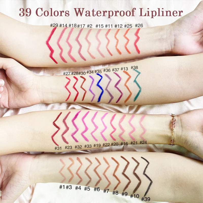High Pigmented Matte Lip Liner 39 Colors Creamy Velvet Lip Liner Pencil Waterproof Non-marking Lipstick Pen Lip Makeup for Daily