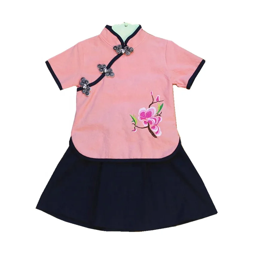 Детские традиционные китайские костюмы ханьфу Тан для девочки один комплект