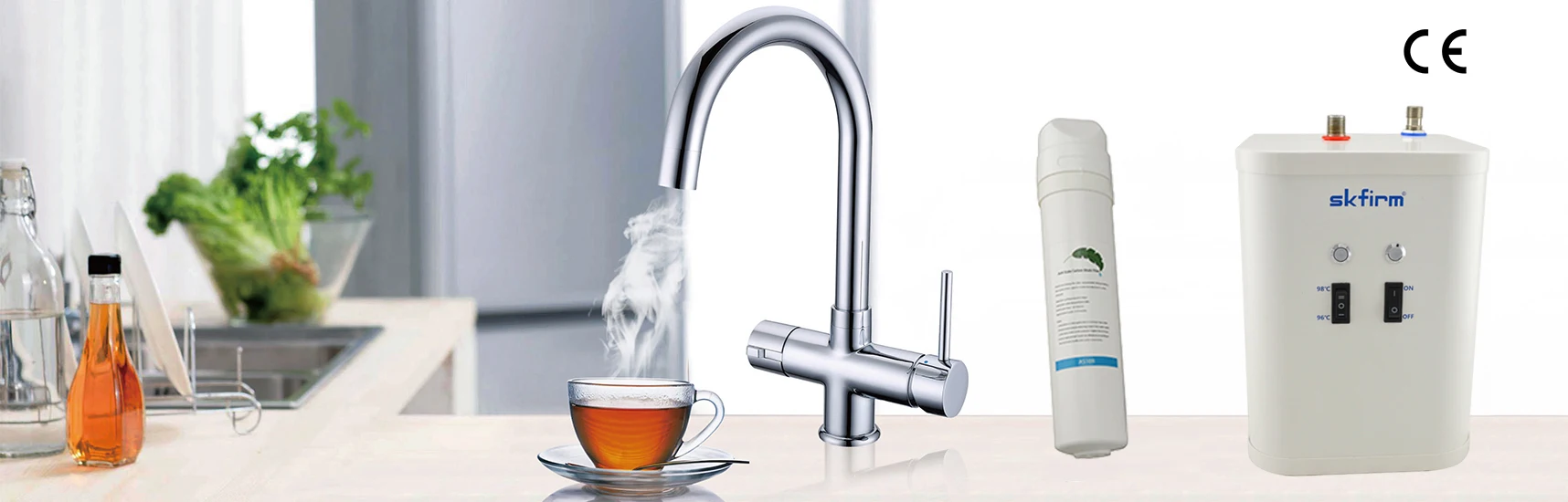 Netherlands instant hot water tap kitchen 3 in 1 faucet with boiler and filter