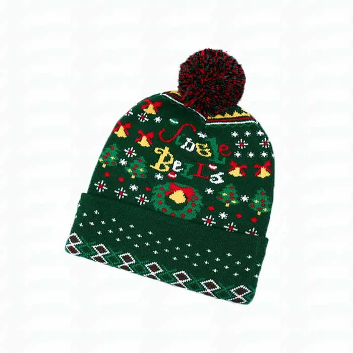 Christmas Knitted Jamaica Rasta Hemp Pompom Beanie Hat Joyseen For Men and Women