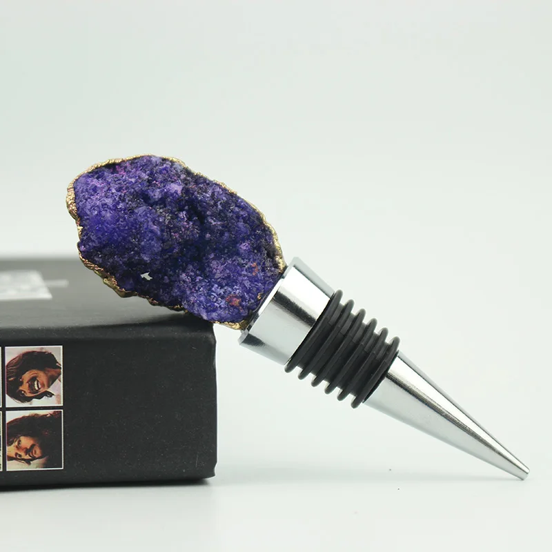 Новая натуральная бутылка для вина Geode шампанское кристалл минеральный кварц агат пробка бутылки