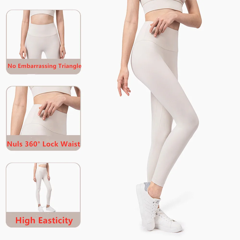 Wholesale Custom 2022 LuLu High End Nuls Fabric Yoga Leggings Stretch Gym Fitness Active Wear High Waist Yoga Pants