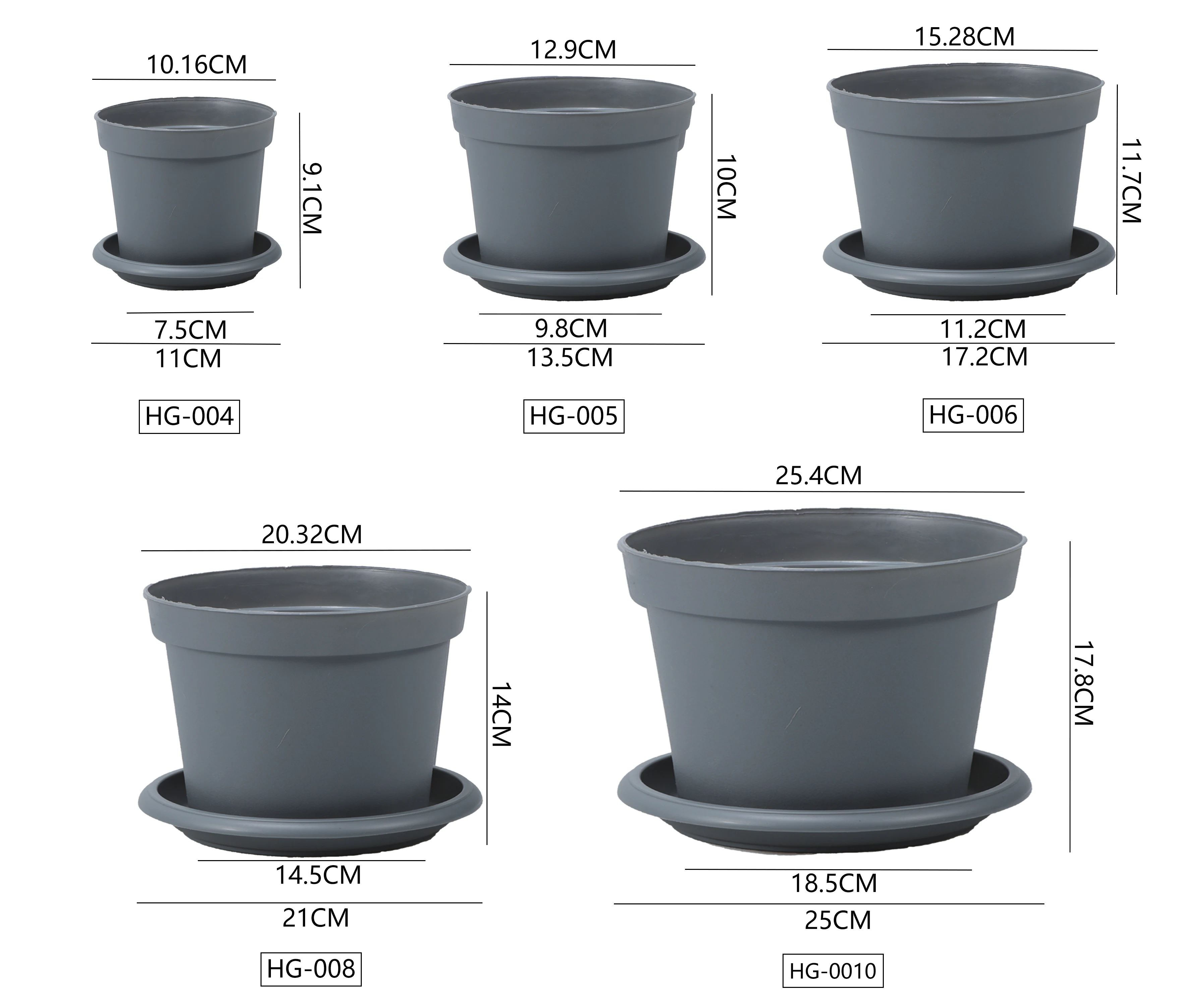 4 to 10 Inch Plastic Flower Pot Container Round Plastic Planter Pot With Tray Root Control Pot For Plant Seeds Nursery