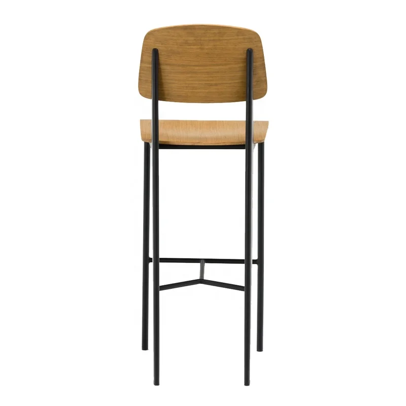 Metal Frame High Back Bar Chairs Modern Barstools Industrial High Chairs Bar Stools Sillas Para Barra