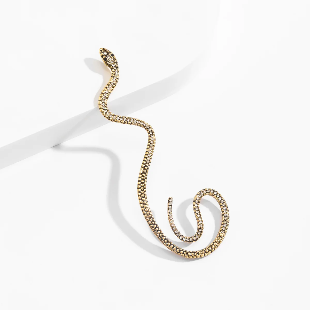 ear hang personalized rhinestone earrings bone clip without pierced ears women Exaggerated animal snake-shaped ear clip