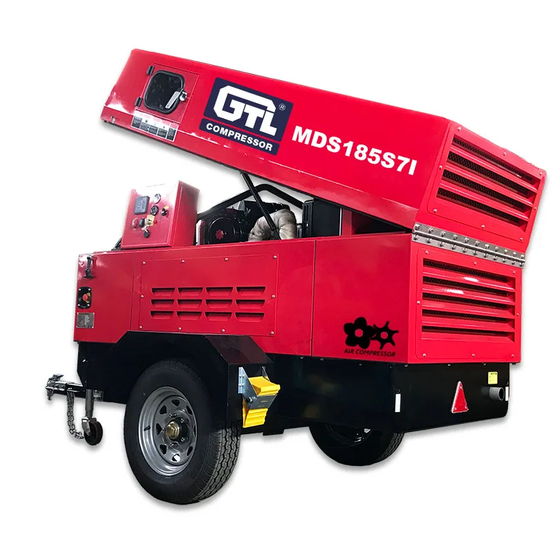 Мобильный дизельный винтовой воздушный компрессор 185CFM 5m3/min 7 бар с двигателем ISUZU
