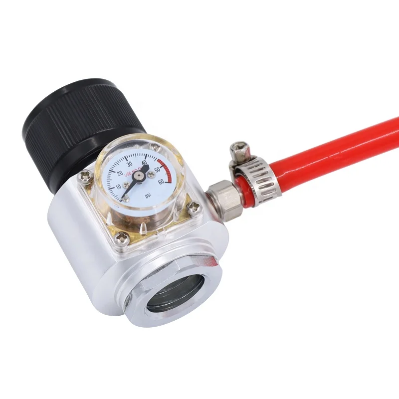 Soda HomeBrew Beer Stream Keg Charger Portable Mini CO2 Cartridge Regulator with Gas Line Ball Lock