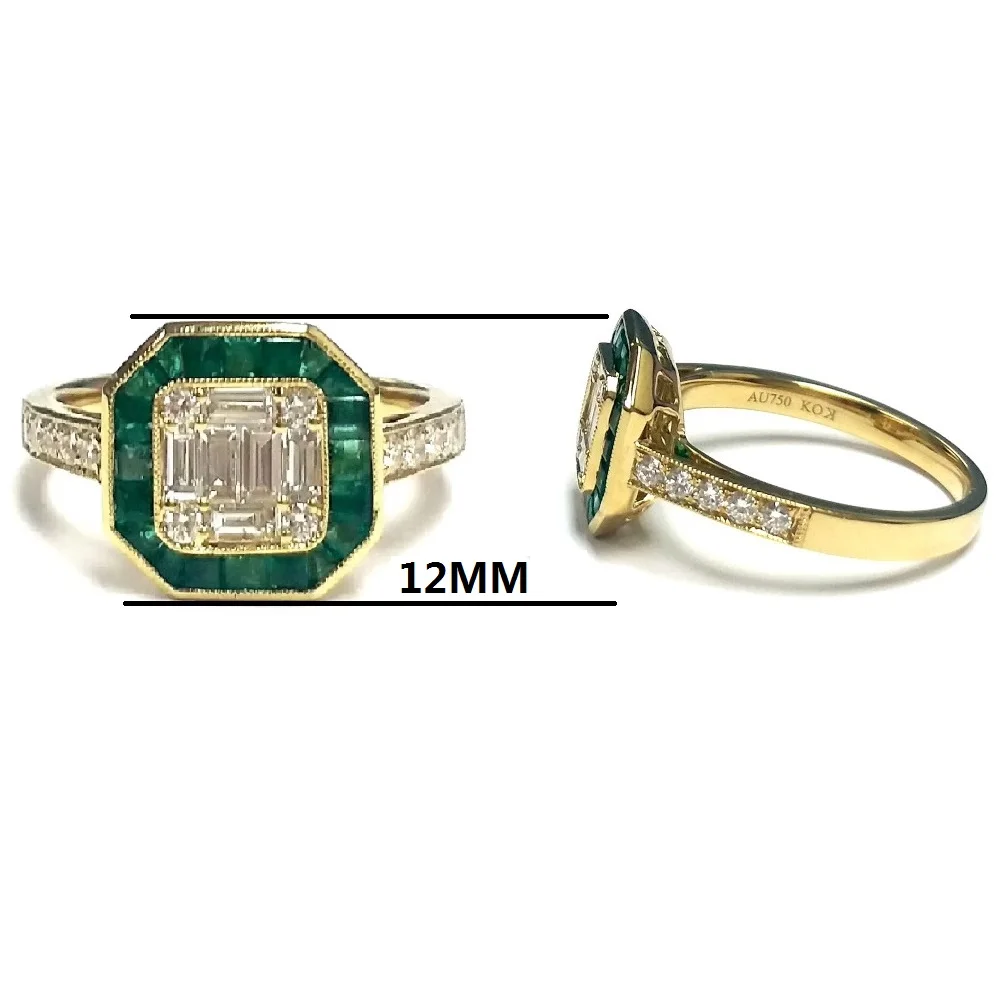 Hot sale products Genuine solid 18k yellow gold ring gold lab created diamond ring solid real gold diamond ring