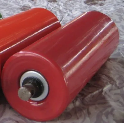 Conveyor Roller For Conveying Systems Rubber Steel Material Supporting Idler