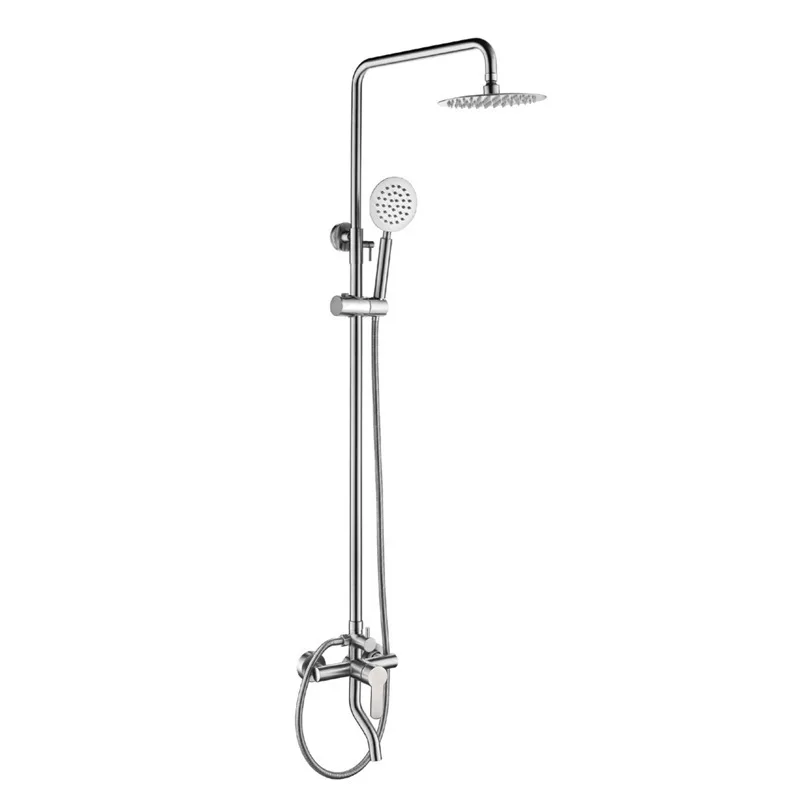 Cold Hot Water Rainfall Unique Mixer Faucets Set Wall Mounted Stainless steel wire drawing  Head Equipments Bathroom Shower