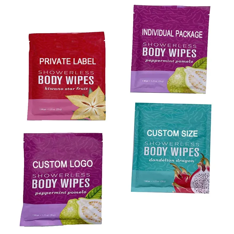 Individually Wrapped Biodegradable Shower Wipes Feminine Wipes Cleansing Face & Body Wipes For Women And Men