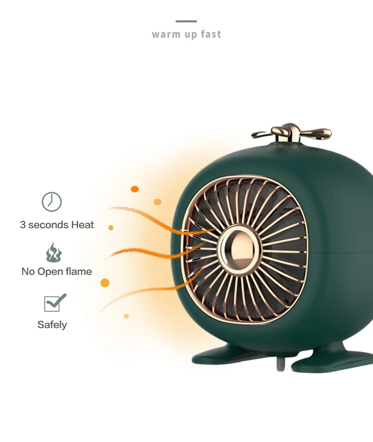 2023  hot sale Office desktop PTC fan heater Personal winter Warm hot air 110V 120V 400w table fan heater