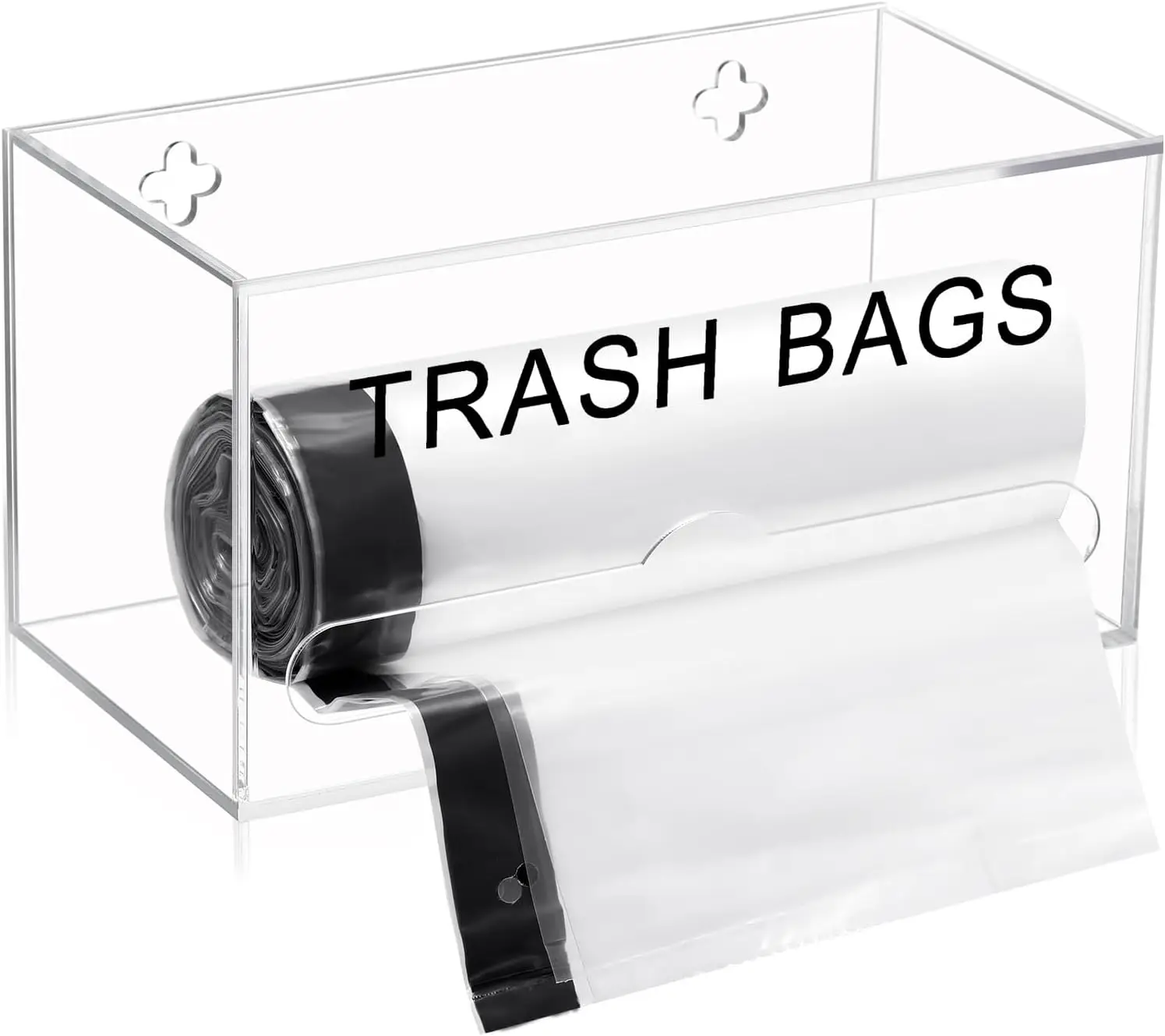 Customised acrylic rubbish bag dispenser roll holder wall mount, rubbish bag organiser dispenser, rubbish bag dispenser holder