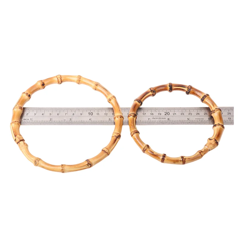 Bamboo handle DIY manual bag material round bamboo circle ring for DIY bag handbag handle,Real bamboo handle for crafts sewing