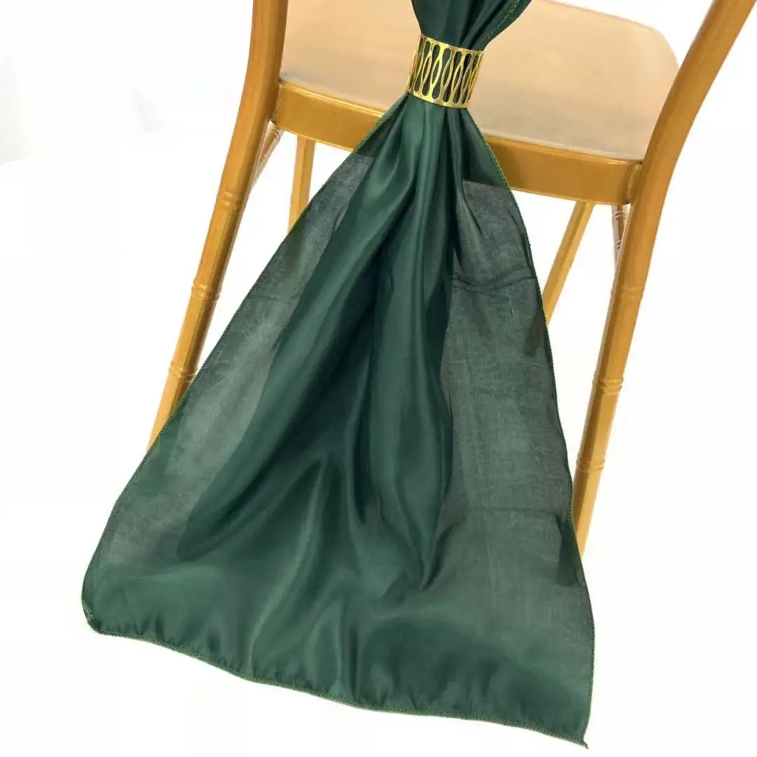 Elegant Dark Green Chair Sash Bows for Wedding Party Decorations