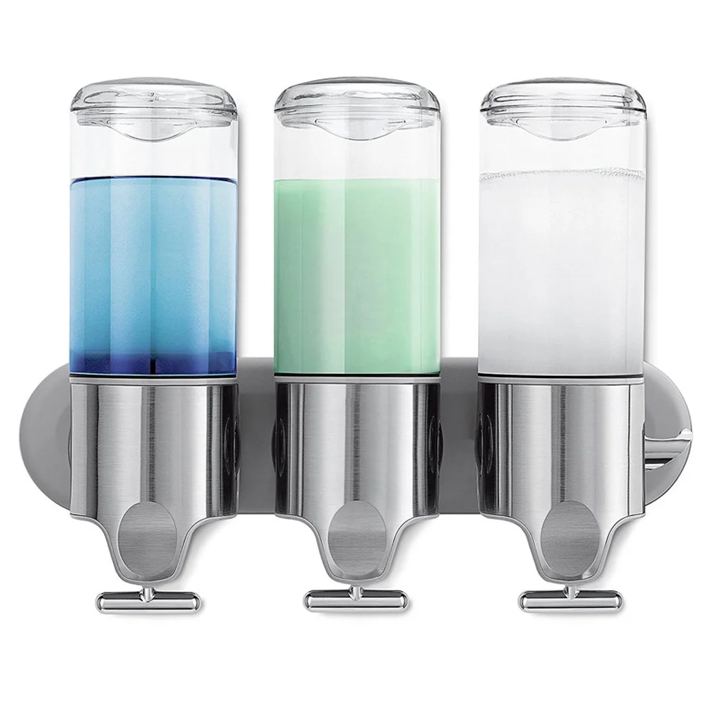 2022 Hot Sale OEM Logo Wall Mount ABS Plastic Hotel Hand Push Manual Shower Gel Shampoo Soap Dispenser