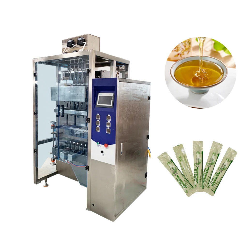 Automatic Multi Lane Stick Sport Gel Sachet Packaging Machine 4 lanes Waterslide Honey Liquid packing machine