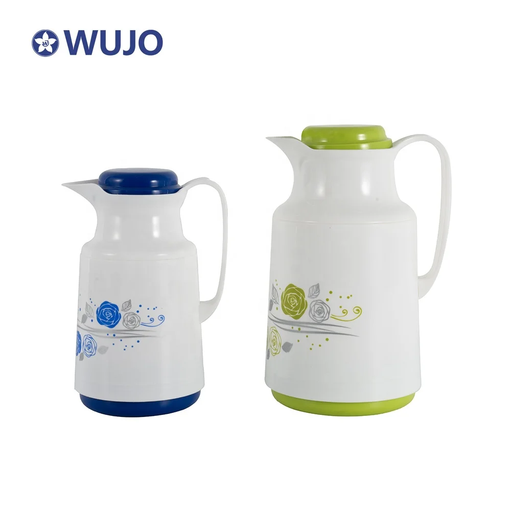 Factory Price Customized Plastic Double Wall Vacuum Flasks Water Filter Jugs Coffee Pot With Glass Refill Inner