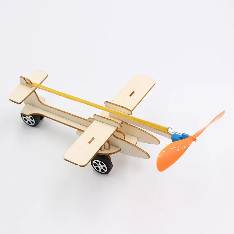 New design wooden diy taxiing aircraft 3D puzzle steam educational handmade toys for kids