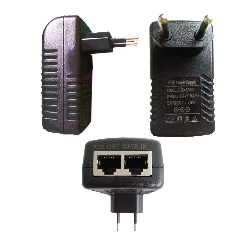PoE Injector 100Mbps IEEE802.3af 48V 0.5A POE power adapter